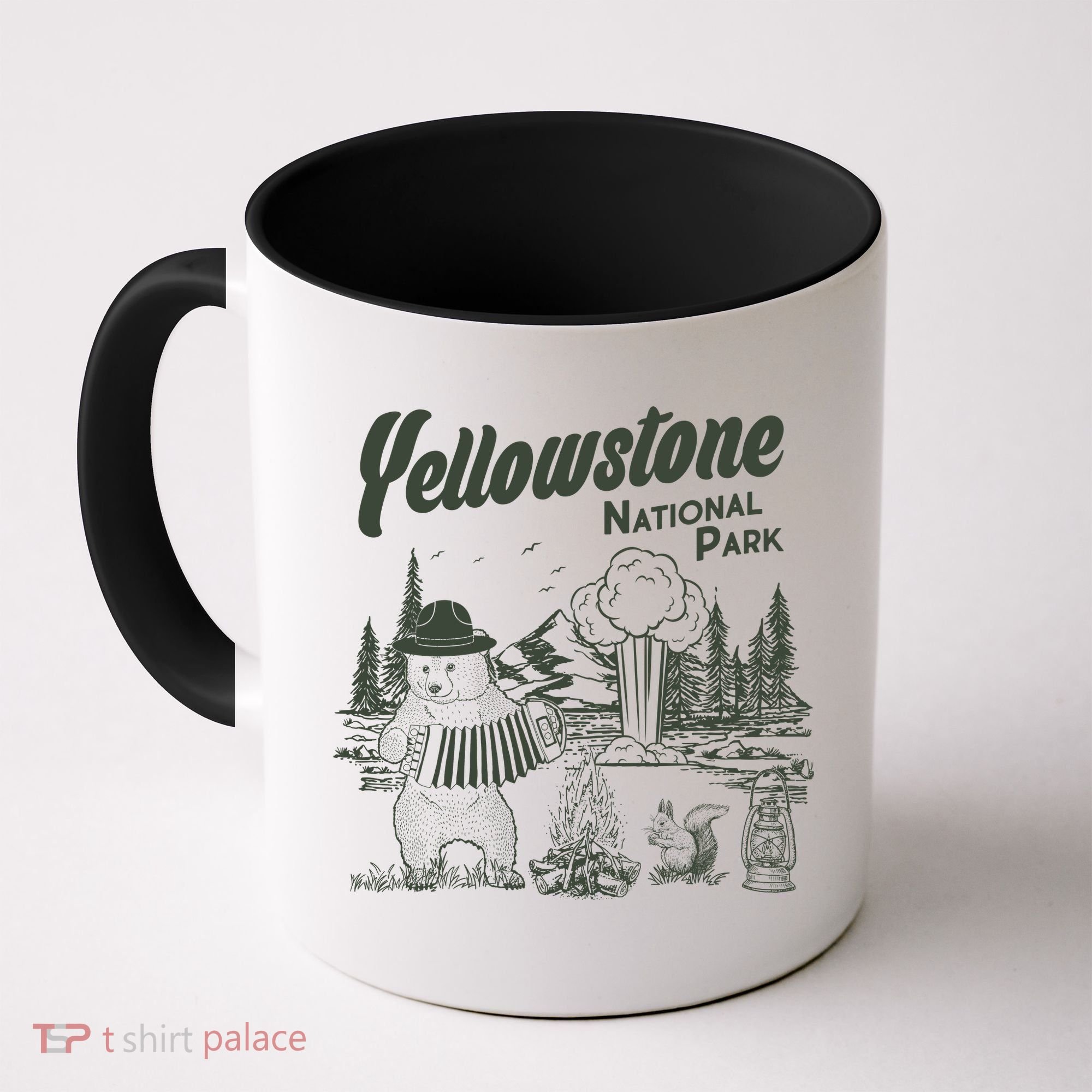 Yellowstone National Park Accordion Park Ranger Bear Coffee Mug