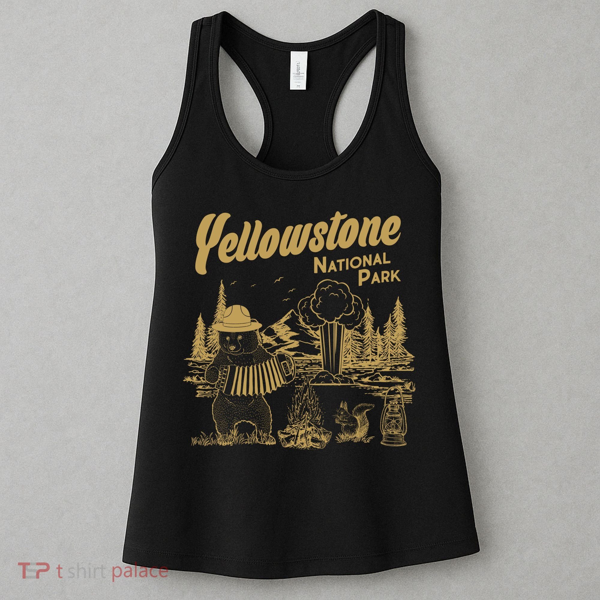 Yellowstone National Park Accordion Park Ranger Bear Women's Tank Top