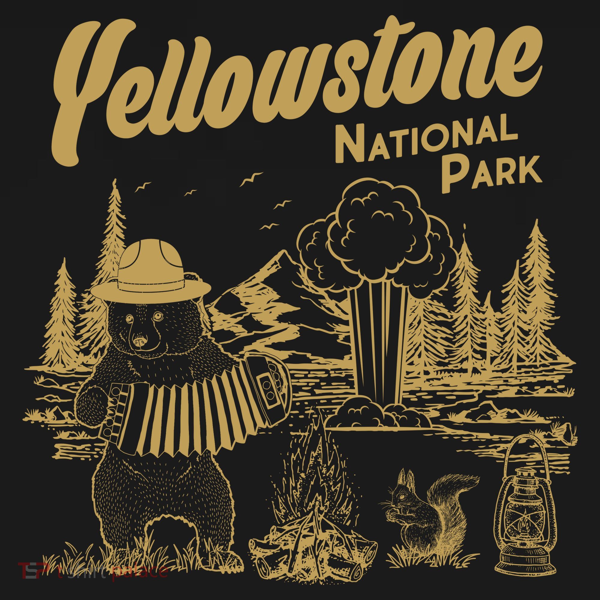 Yellowstone National Park Accordion Park Ranger Bear Women's Tank Top