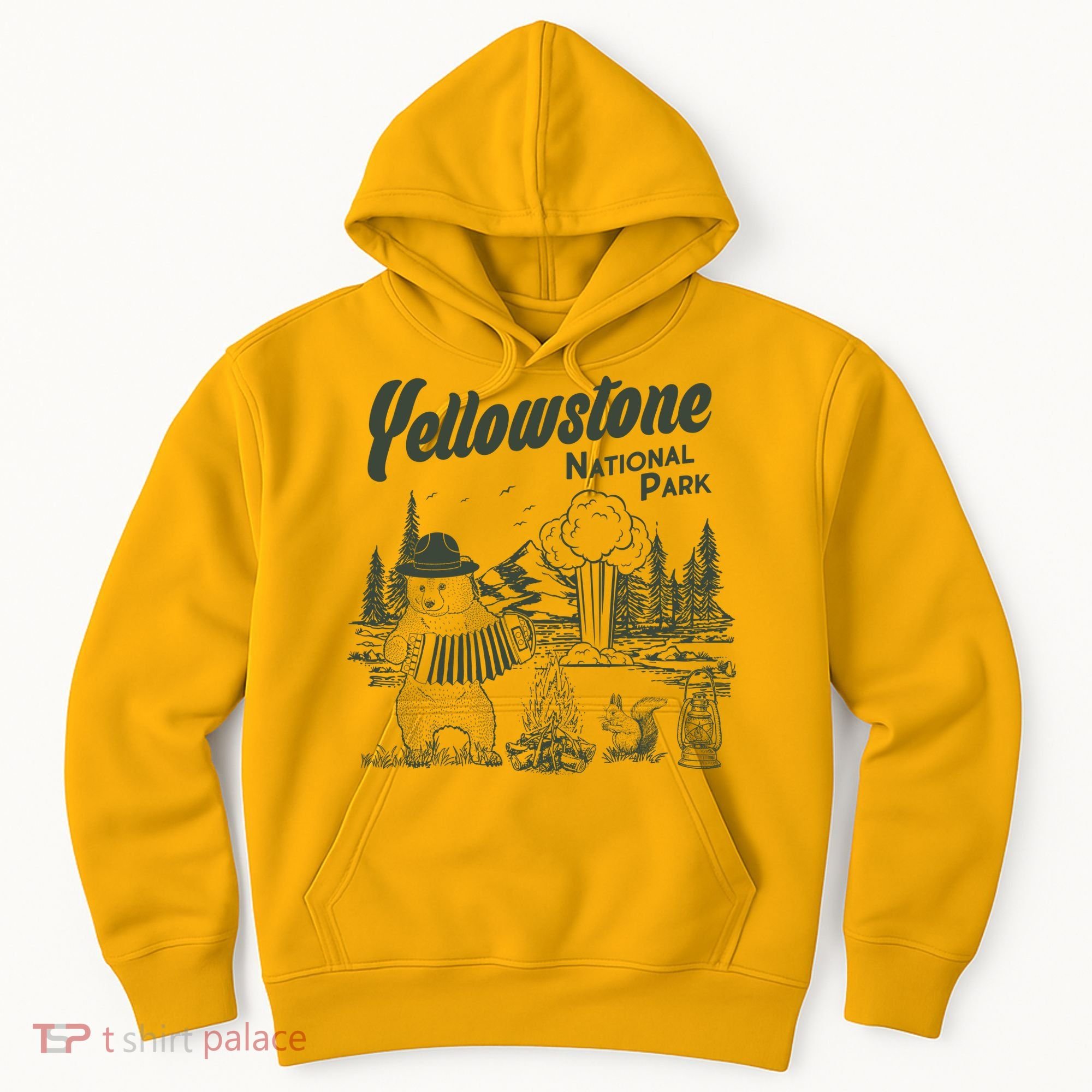 Yellowstone National Park Accordion Park Ranger Bear Hoodie