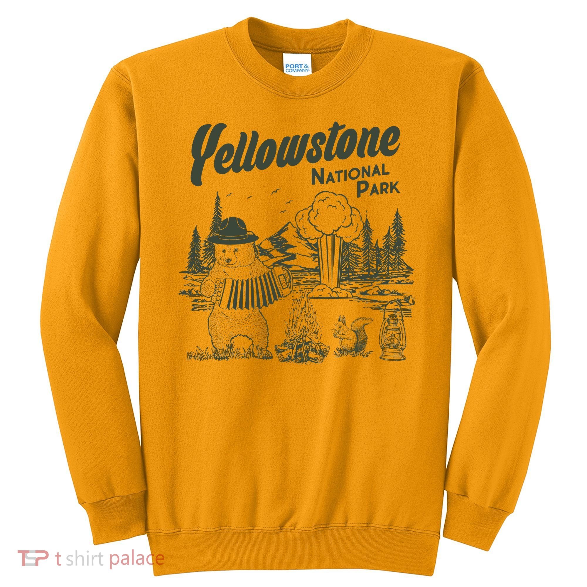 Yellowstone National Park Accordion Park Ranger Bear Sweatshirt