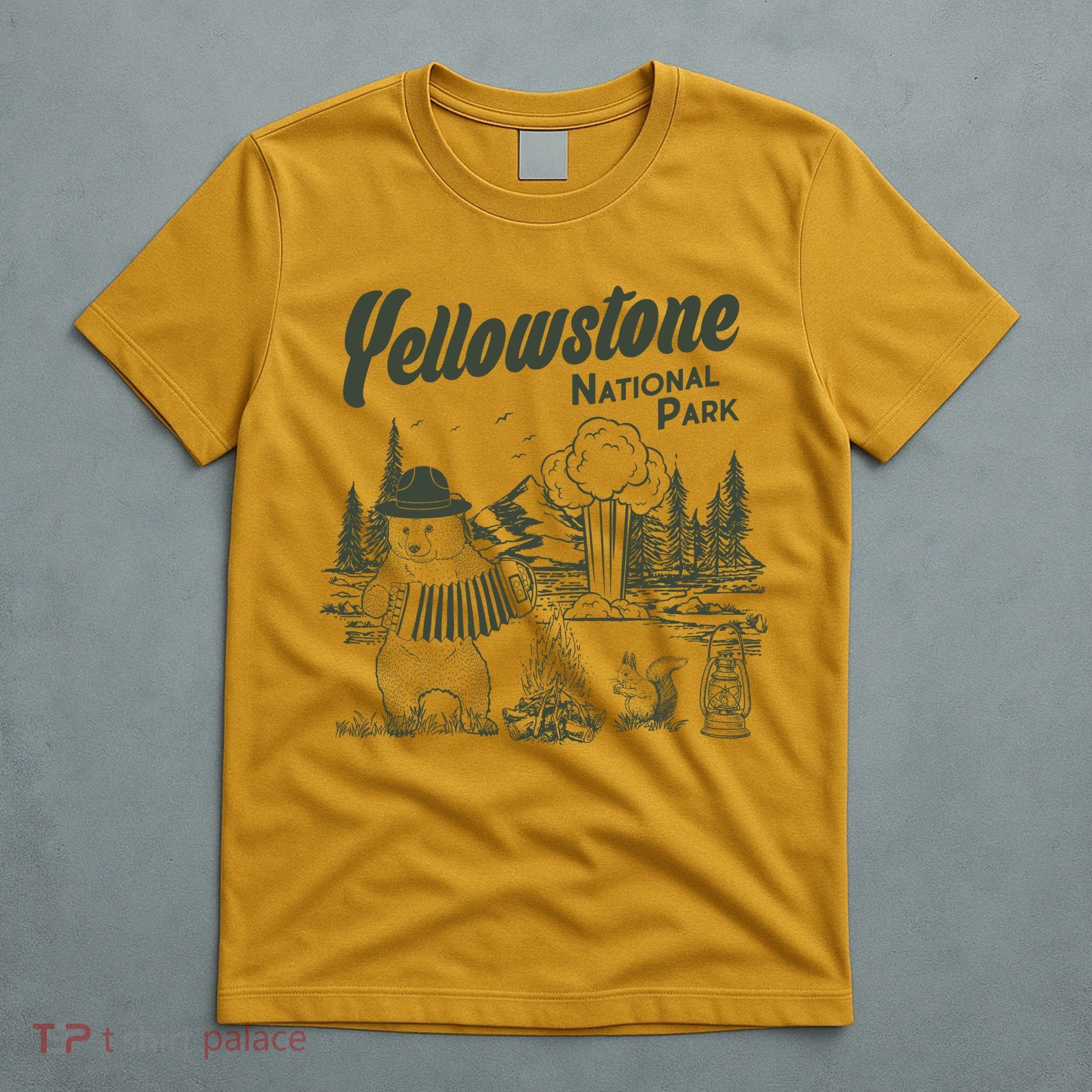 Yellowstone National Park Accordion Park Ranger Bear T-Shirt