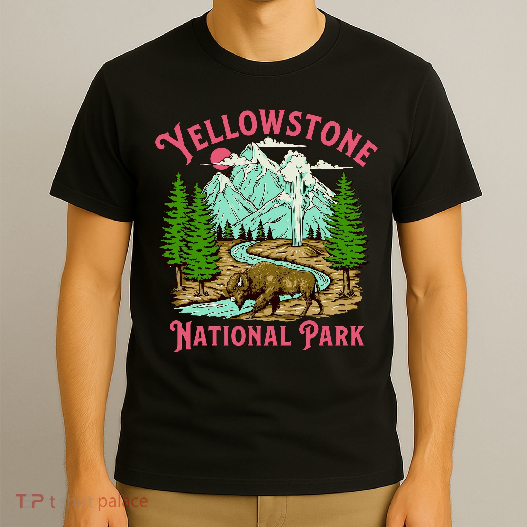 Yellowstone National Park Illustration T-Shirt