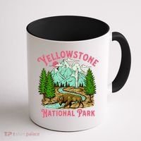 Yellowstone National Park Illustration Coffee Mug thumb 1