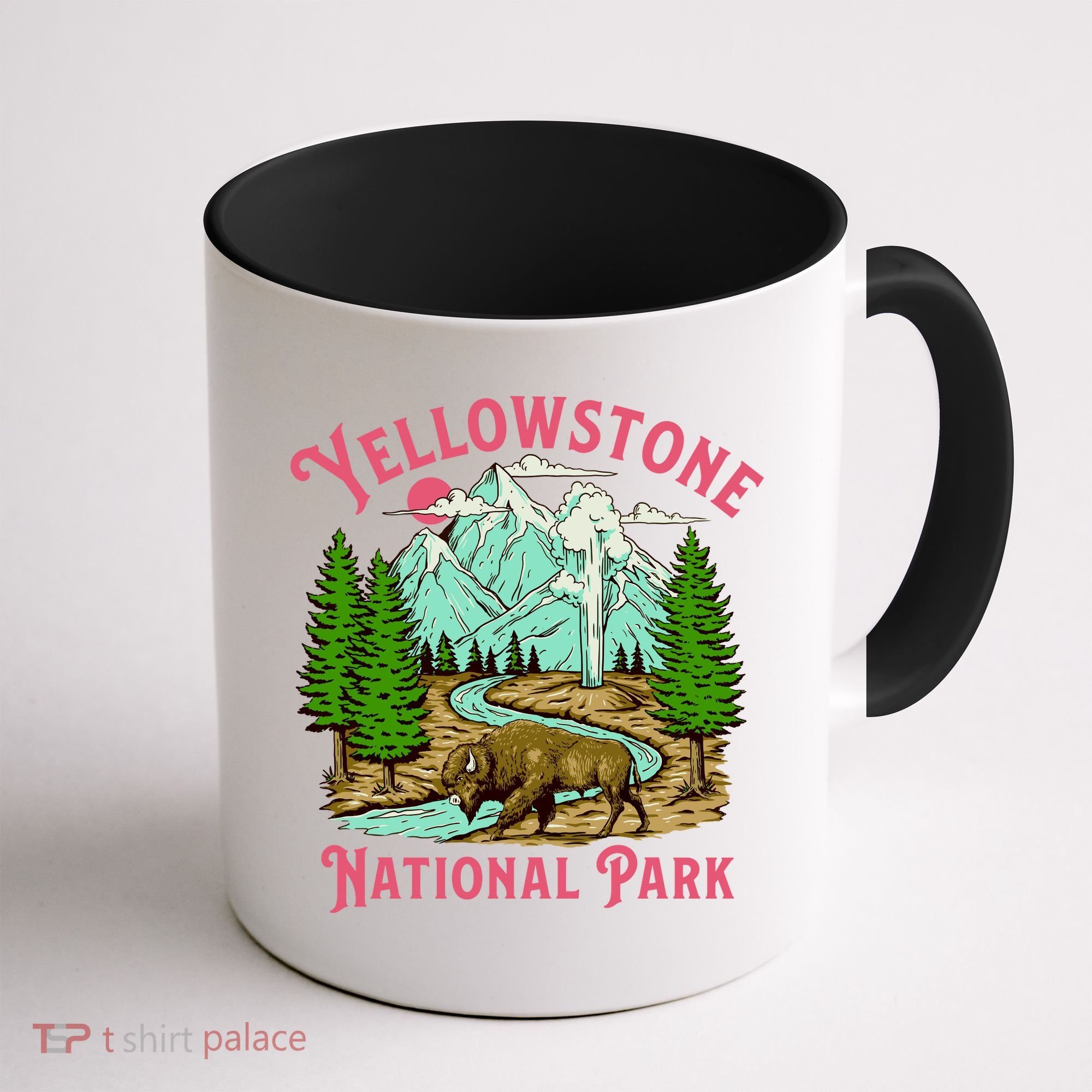 Yellowstone National Park Illustration Coffee Mug