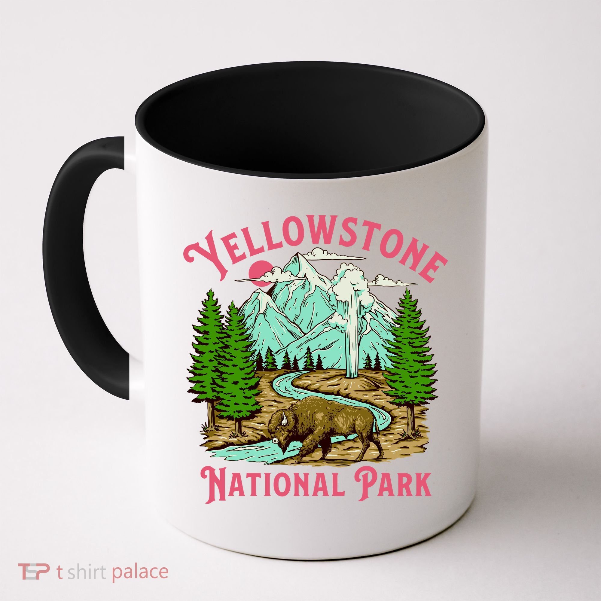 Yellowstone National Park Illustration Coffee Mug