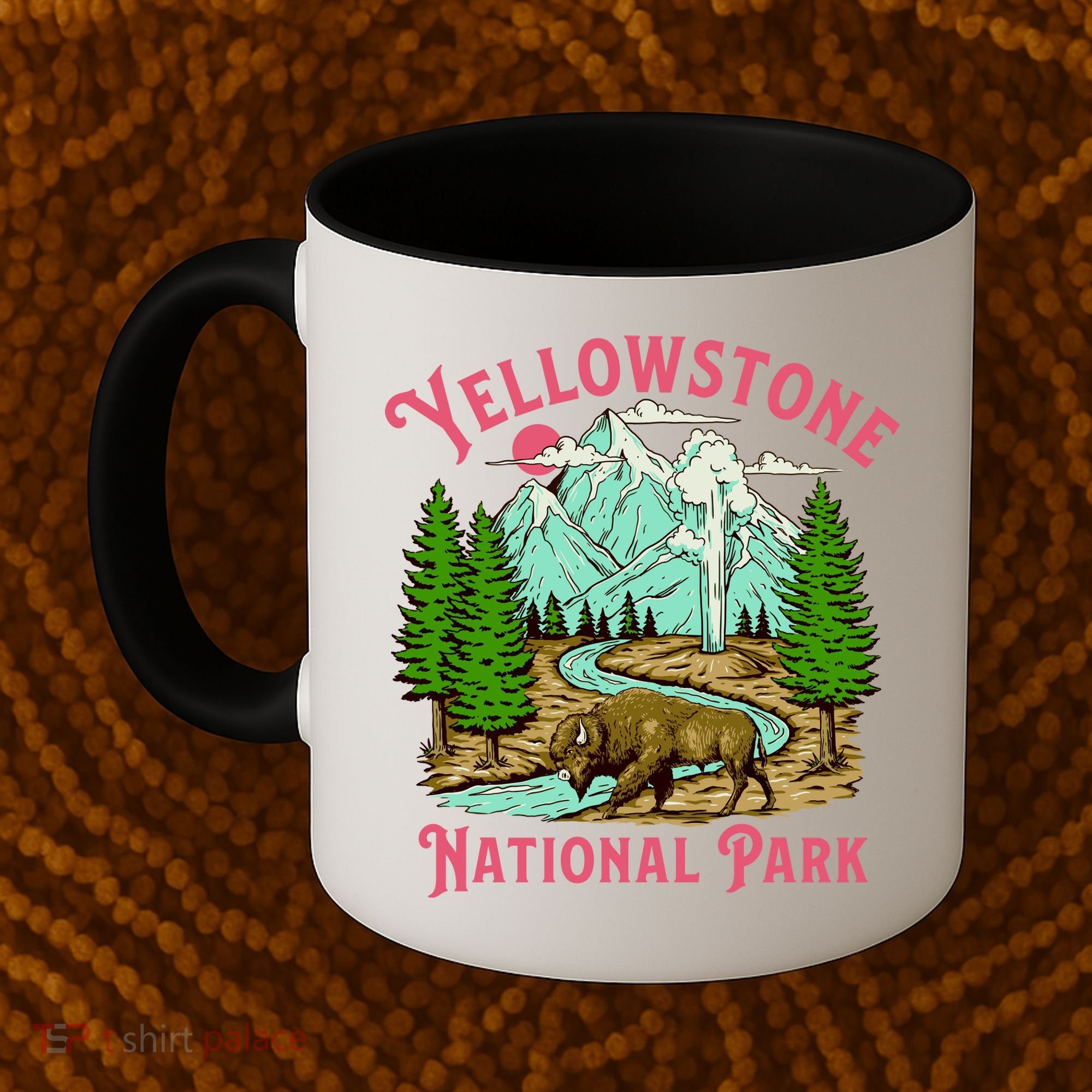Yellowstone National Park Illustration Coffee Mug