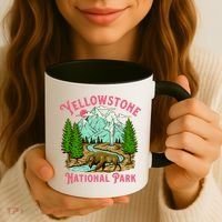 Yellowstone National Park Illustration Coffee Mug thumb 3