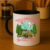 Yellowstone National Park Illustration Coffee Mug thumb 4