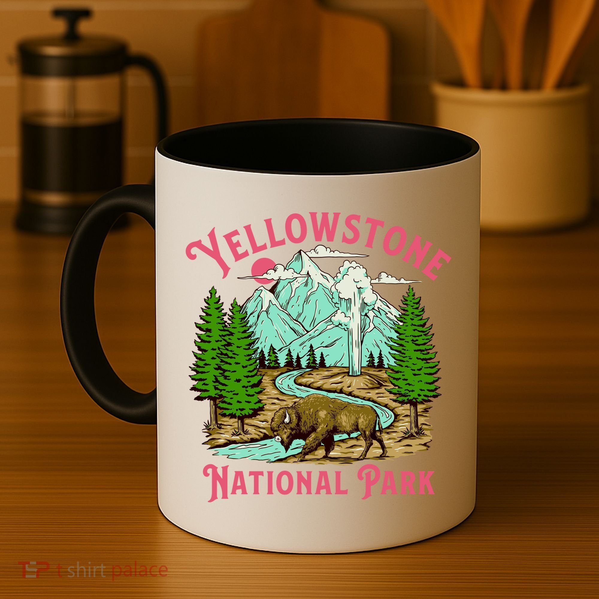Yellowstone National Park Illustration Coffee Mug