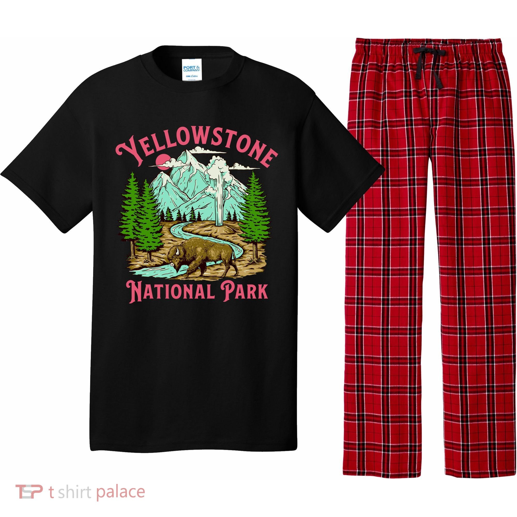 Yellowstone National Park Illustration Pajama Set