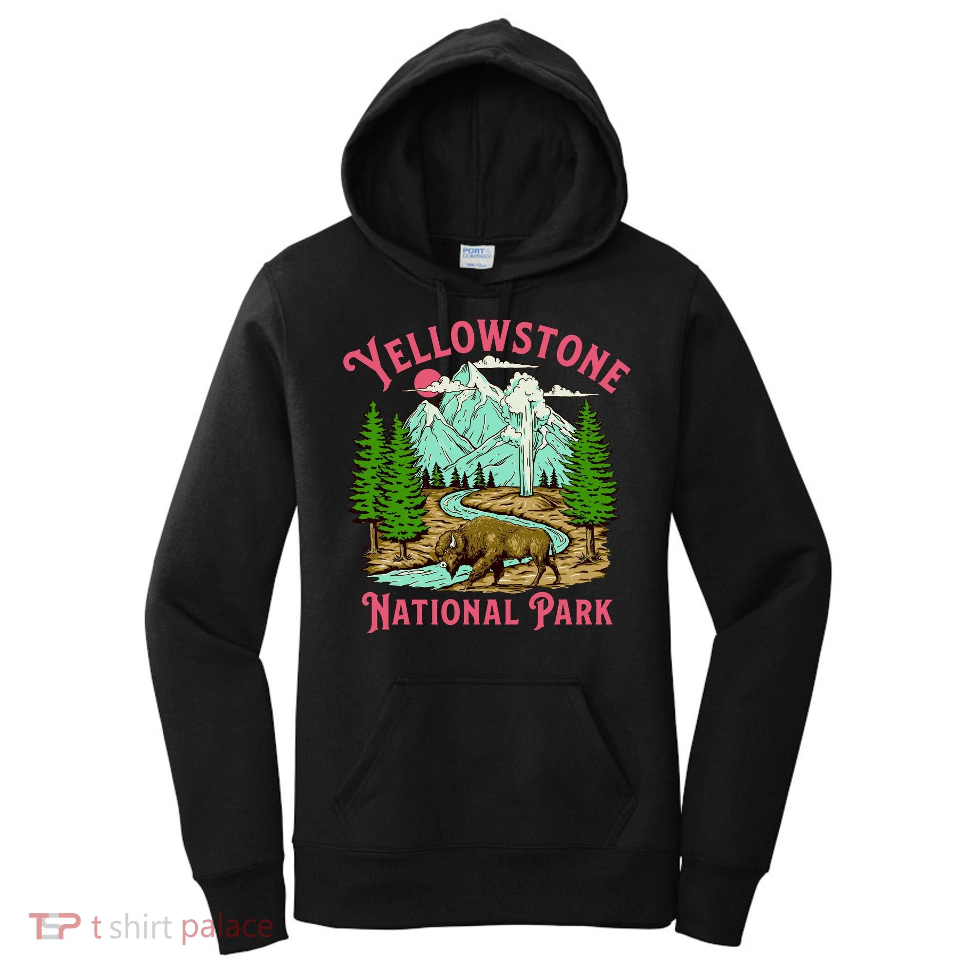 Yellowstone National Park Illustration Women's Hoodie