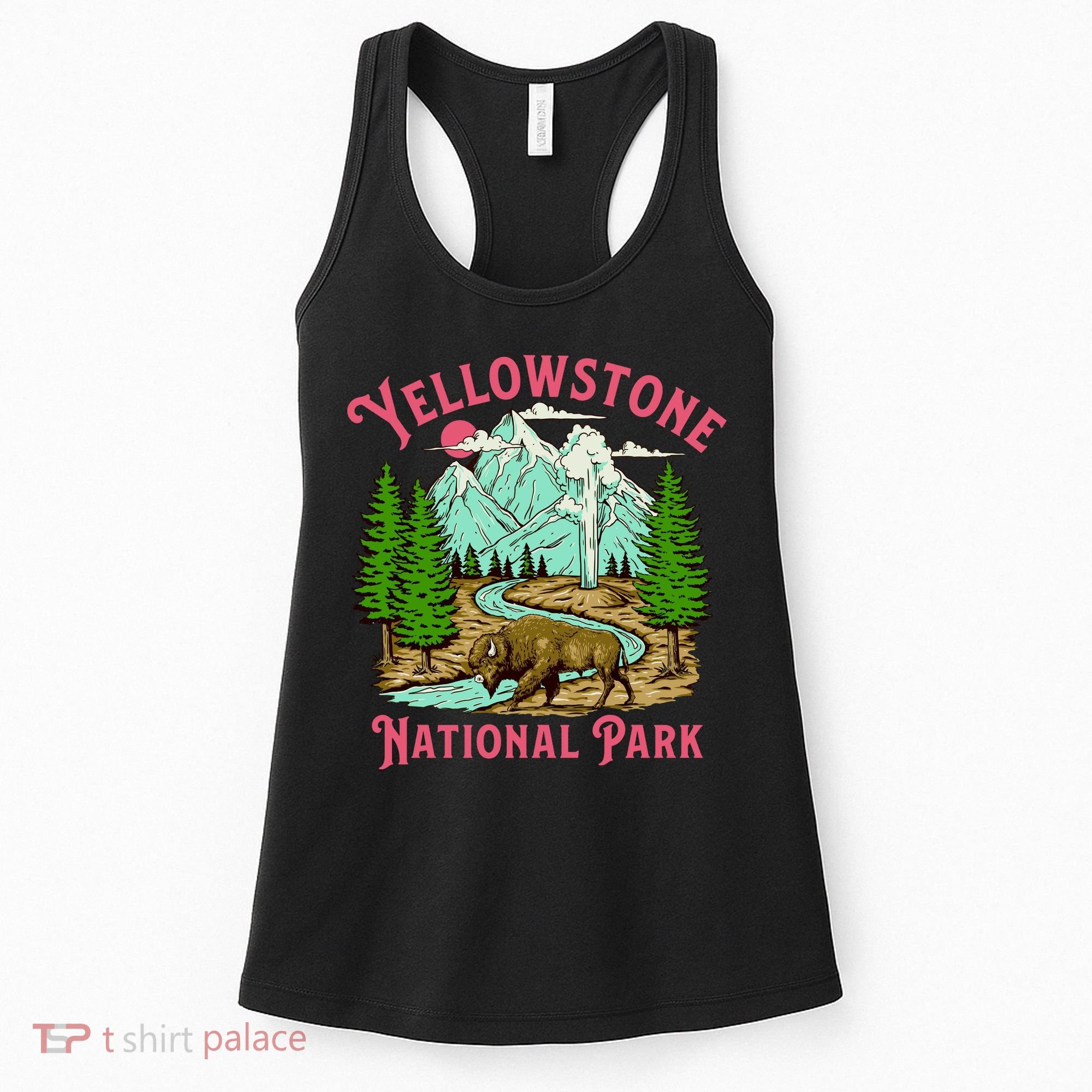 Yellowstone National Park Illustration Women's Tank Top