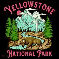 Yellowstone National Park Illustration Baby Bodysuit thumb 2