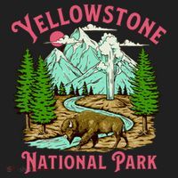 Yellowstone National Park Illustration Hat thumb 2