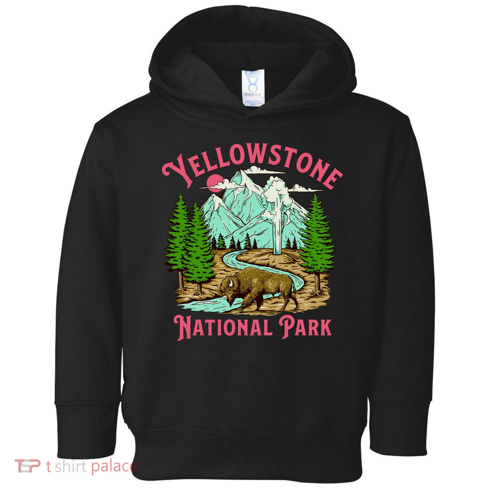 Yellowstone National Park Illustration Toddler Hoodie