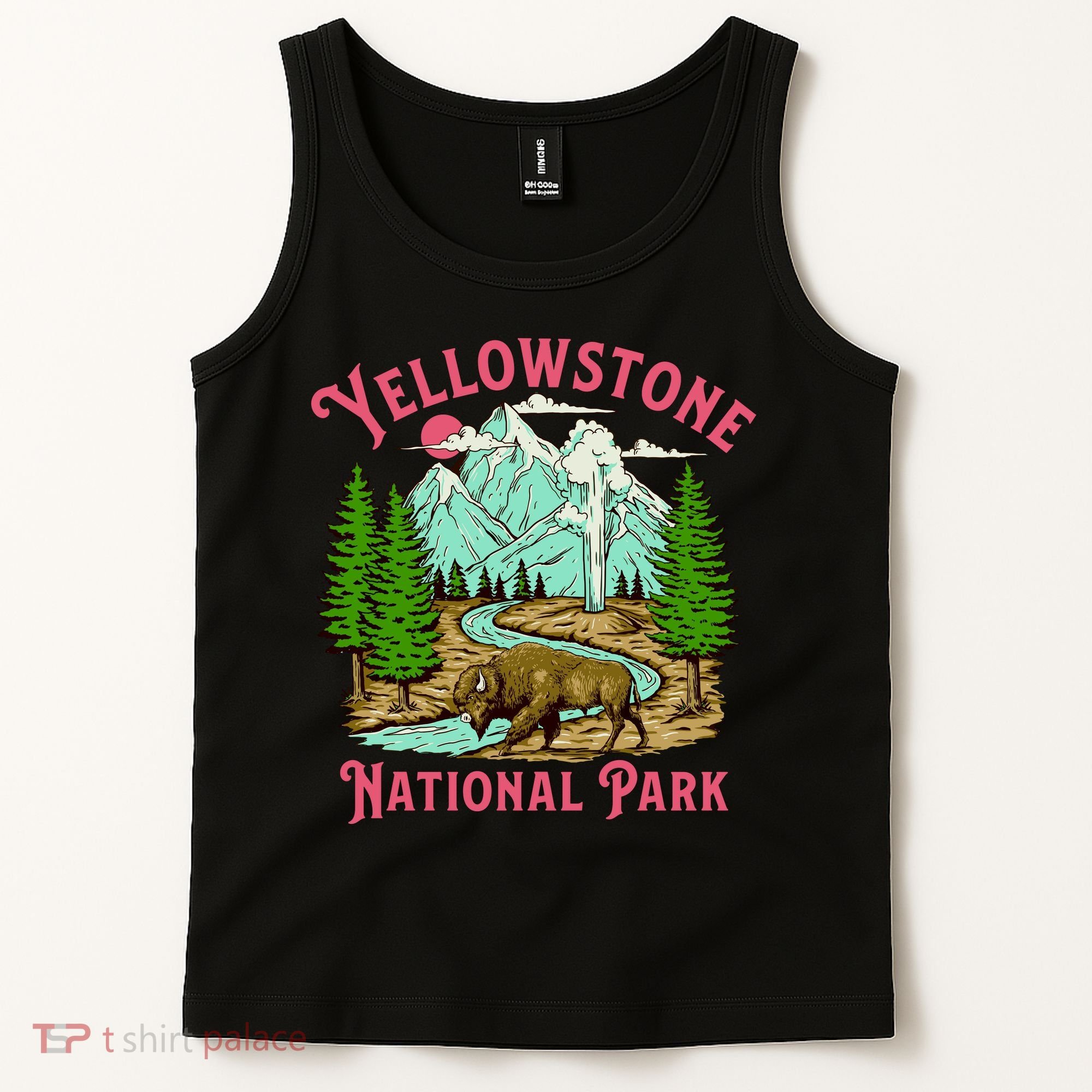 Yellowstone National Park Illustration Tank Top