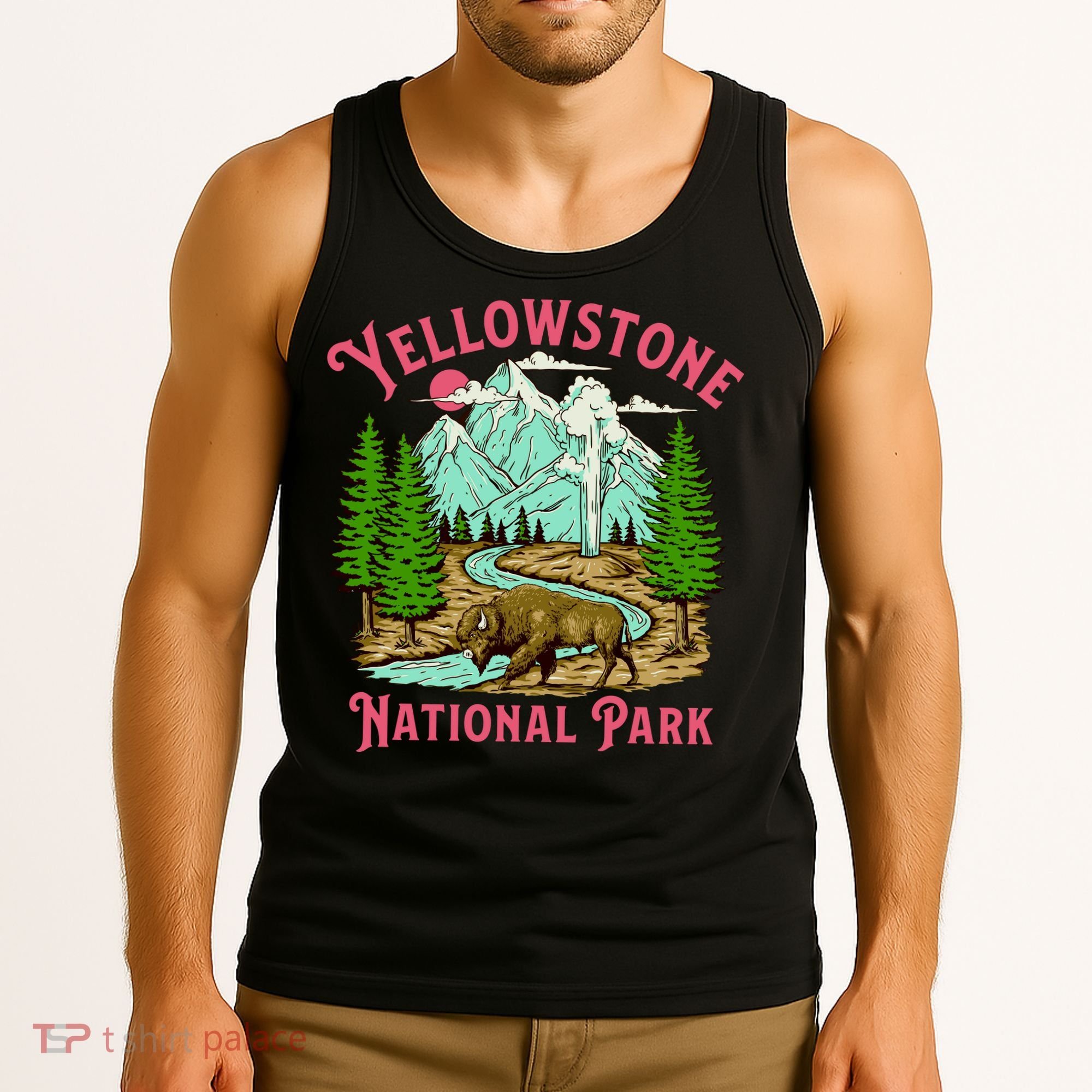 Yellowstone National Park Illustration Tank Top