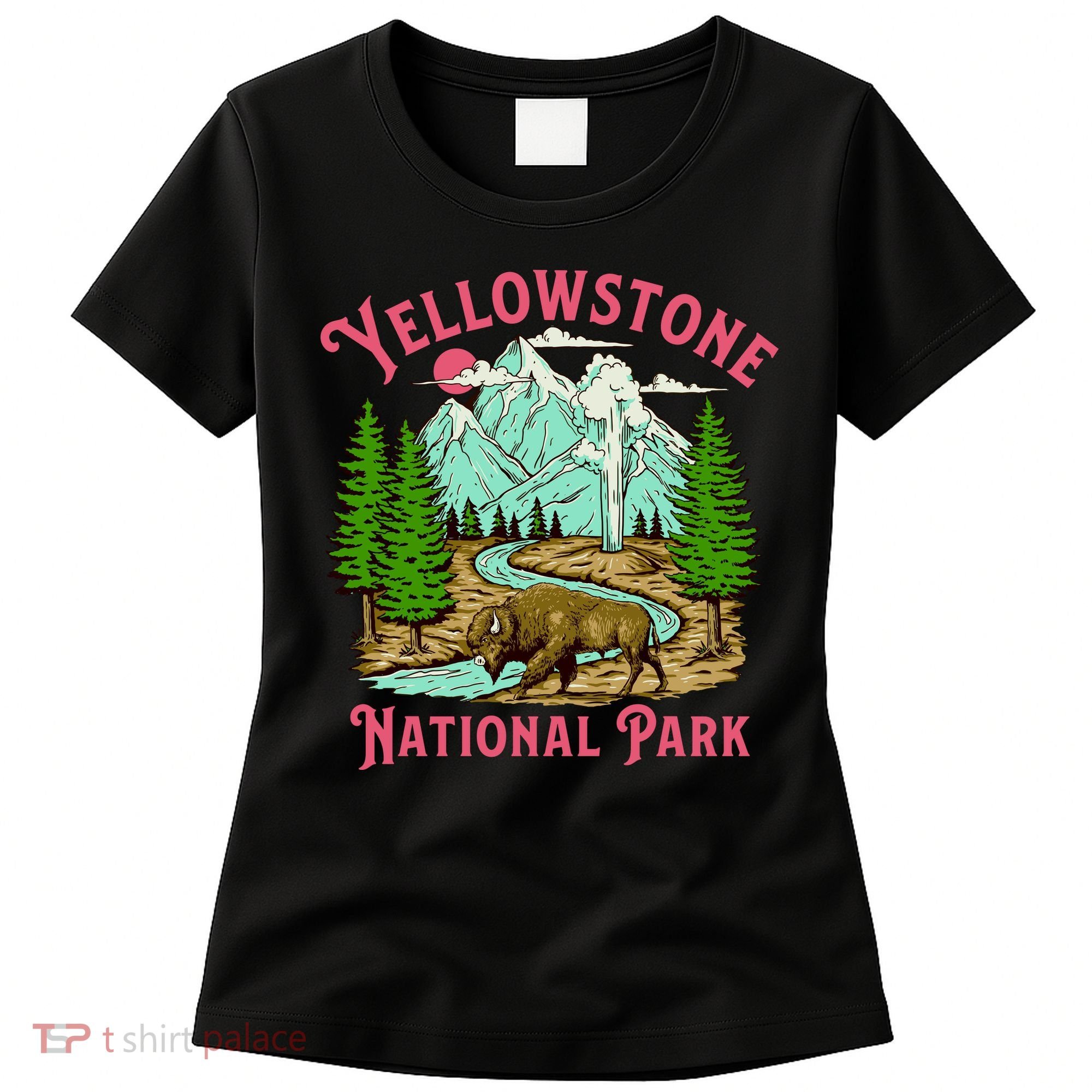 Yellowstone National Park Illustration Women's T-Shirt