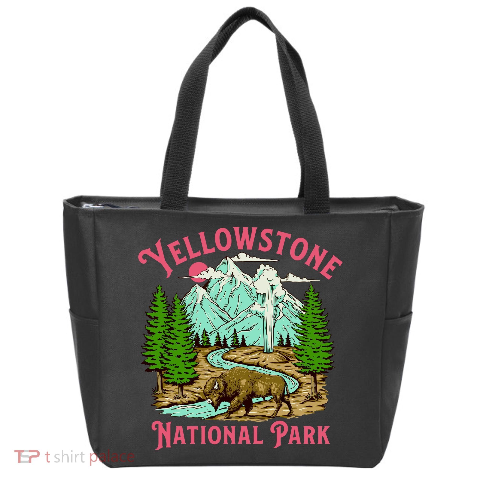 Yellowstone National Park Illustration Tote Bag