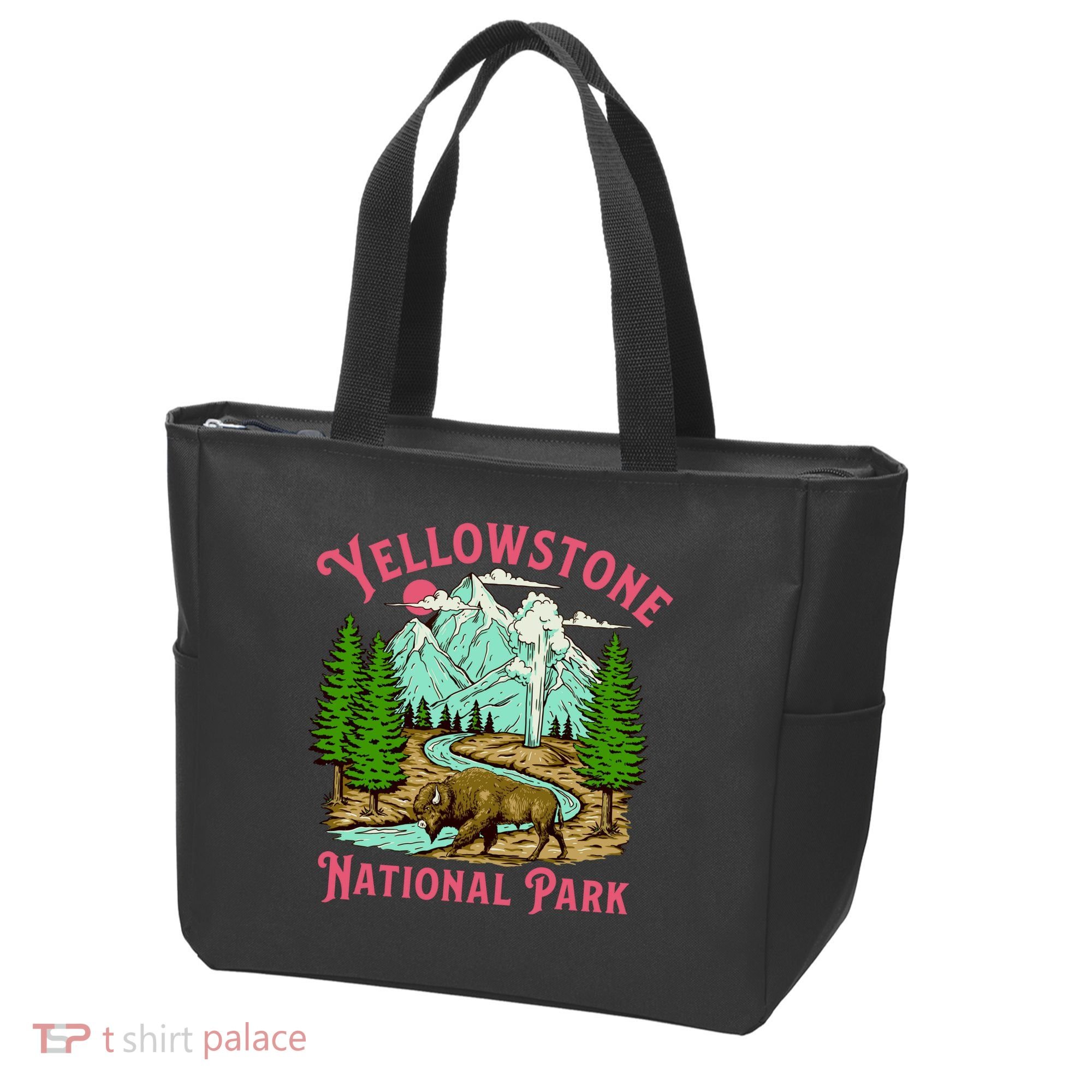 Yellowstone National Park Illustration Tote Bag