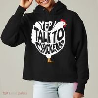 Yep I Talk To Chickens Ladies Heavyweight Boxy Pullover Hoodie thumb 0