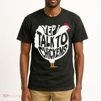 Yep I Talk To Chickens Tall T-Shirt thumb 2