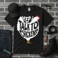 Yep I Talk To Chickens Tall T-Shirt thumb 3