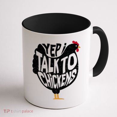 Yep I Talk To Chickens Coffee Mug back