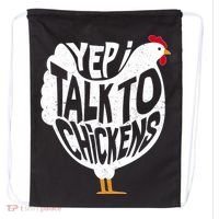 Yep I Talk To Chickens Drawstring Bag thumb 0