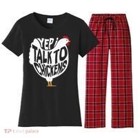 Yep I Talk To Chickens Women's Flannel Pajama Set thumb 0