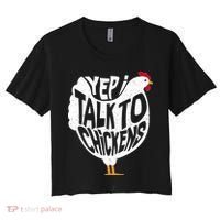 Yep I Talk To Chickens Women's Crop Top Tee thumb 0
