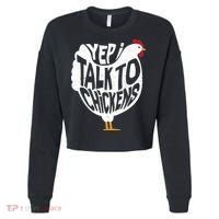 Yep I Talk To Chickens Cropped Pullover Crew thumb 0