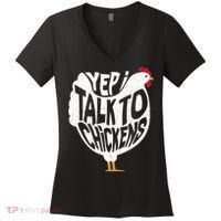 Yep I Talk To Chickens Women's V-Neck T-Shirt thumb 0