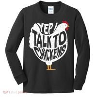 Yep I Talk To Chickens Kids Long Sleeve Shirt thumb 0