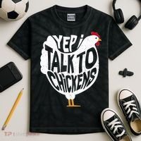 Yep I Talk To Chickens Kids Tie-Dye T-Shirt thumb 2