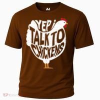 Yep I Talk To Chickens Cooling Performance Crew T-Shirt thumb 0