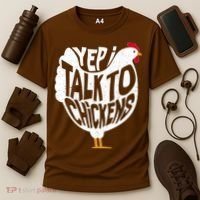 Yep I Talk To Chickens Cooling Performance Crew T-Shirt thumb 3