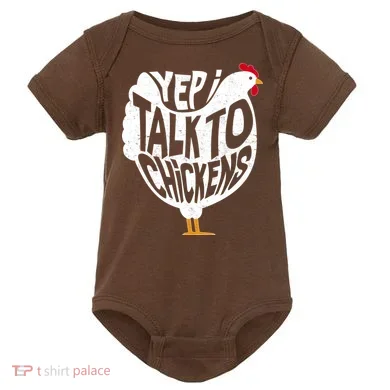 Yep I Talk To Chickens Baby Bodysuit