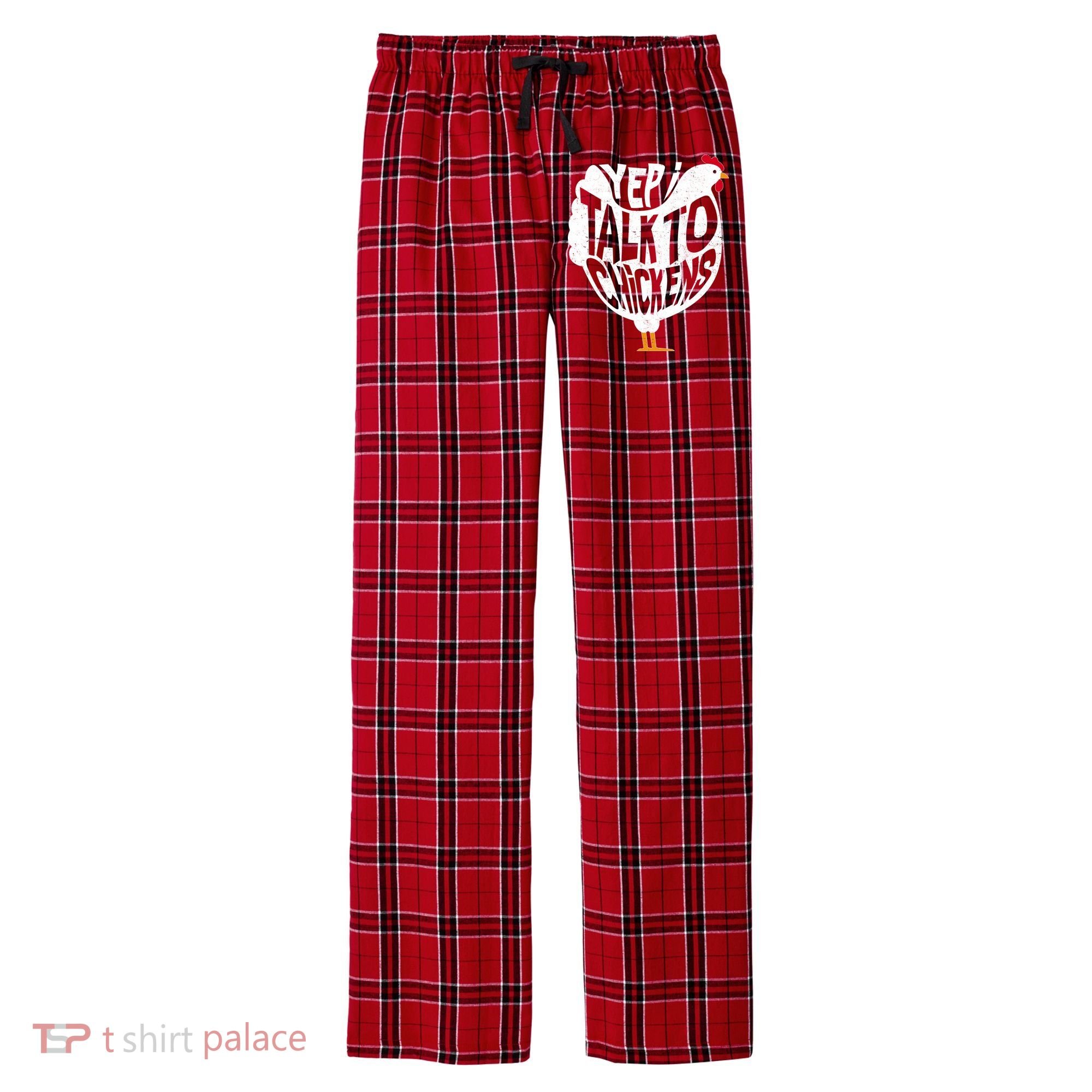 Yep I Talk To Chickens Men's Flannel Plaid Pajama Pants
