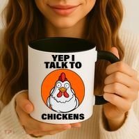 Yep I Talk To Chickens Funny Coffee Mug thumb 3