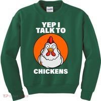 Yep I Talk To Chickens Funny Kids Sweatshirt thumb 0