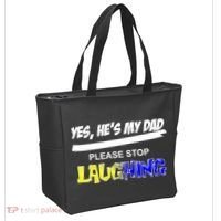 Yes He's My Dad Please Stop Laughing Tote Bag thumb 2