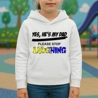 Yes He's My Dad Please Stop Laughing Kids Hoodie thumb 3