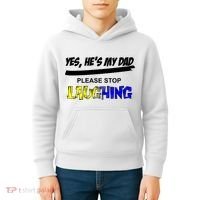 Yes He's My Dad Please Stop Laughing Kids Hoodie thumb 4