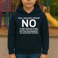 Yes I Am Anti Trump Kids Hoodie thumb 3