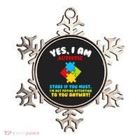 Yes, I Am Autistic Funny Autism Ornament thumb 0