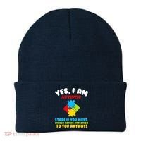 Yes, I Am Autistic Funny Autism Beanie thumb 0