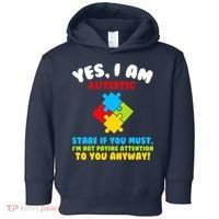 Yes, I Am Autistic Funny Autism Toddler Hoodie thumb 0