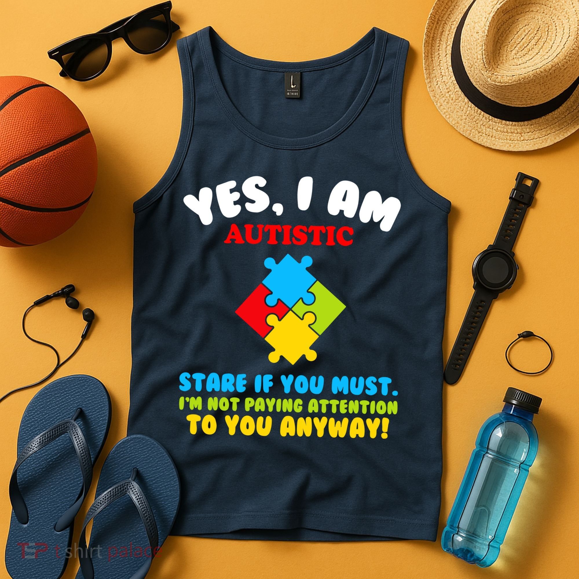 Yes, I Am Autistic Funny Autism Tank Top